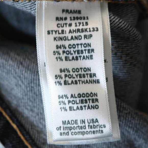 Frame Denim Ali High Rise Distressed Jeans Dark Wash Soft Stretchy - Picture 11 of 13